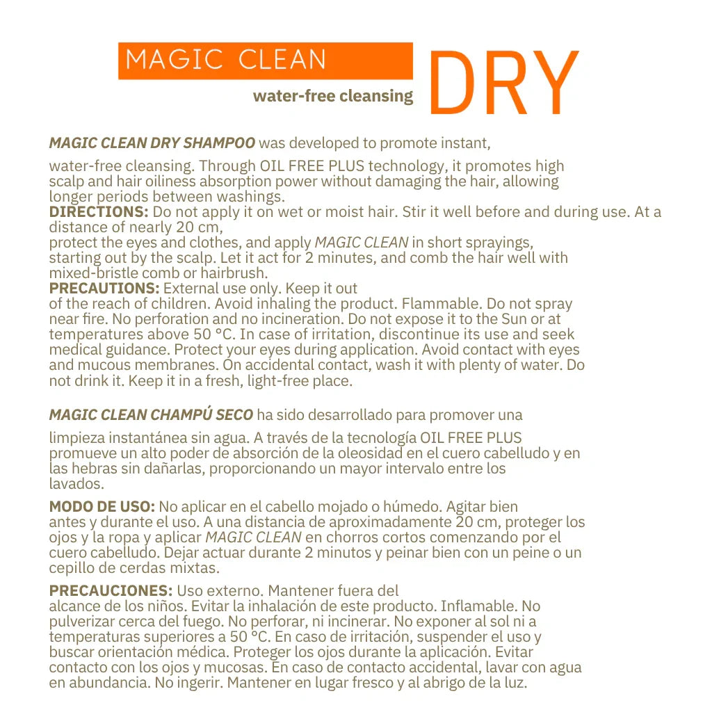 DRY SHAMPOO EXTENDED CARE MAGIC CLEAN  - 150ML - HOME CARE