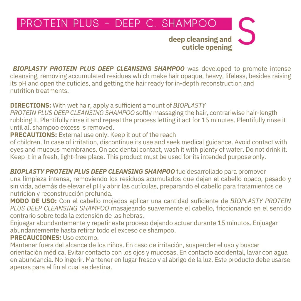 BIOPLASTY PROTEIN PLUS DEEP CLEANSING SHAMPOO - 750ML