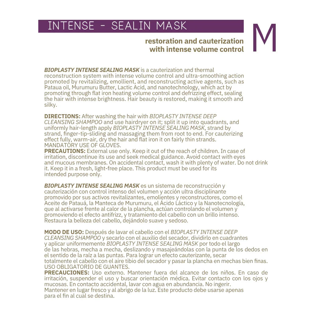 BIOPLASTY INTENSE SEALING MASK (KERATINE) - 1L PROFESSIONAL