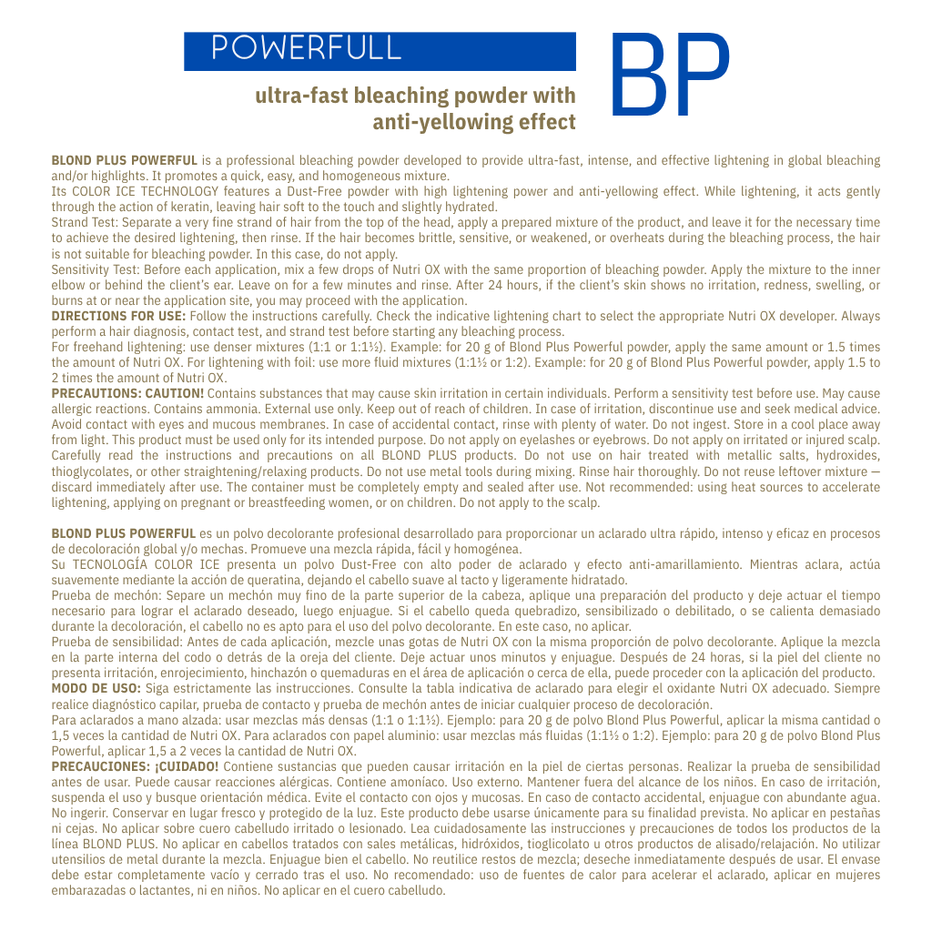 BLOND PLUS POWERFUL BLEACH POWDER - 500G PROFESSIONAL